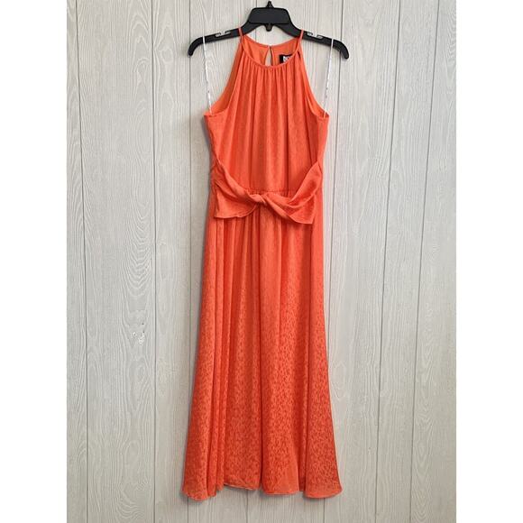 DKNY Orange Midi Sleeveless Dress Size 4 NWT - Picture 1 of 6